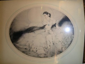 Icart "Lady of the Camelias", with original frame and mat