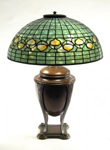 An authentic Tiffany Acorn lamp, similar to the reproduction I purchased
