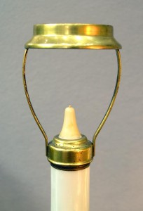 Candle insert with pulled feather decoration