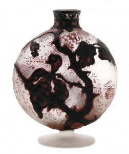 Daum wheel-carved footed vase, Hindman #24