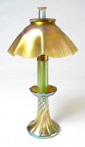 Tiffany Favrile candle lamp in rare kerosene version