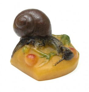 A. Walter pâte-de-verre paperweight with snail