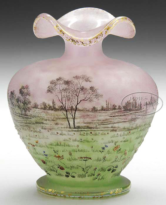 Rare Daum Nancy Prairie vase, Julia's lot #2141.