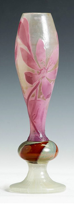 Gallé fire-polished vase, Cottone lot #501