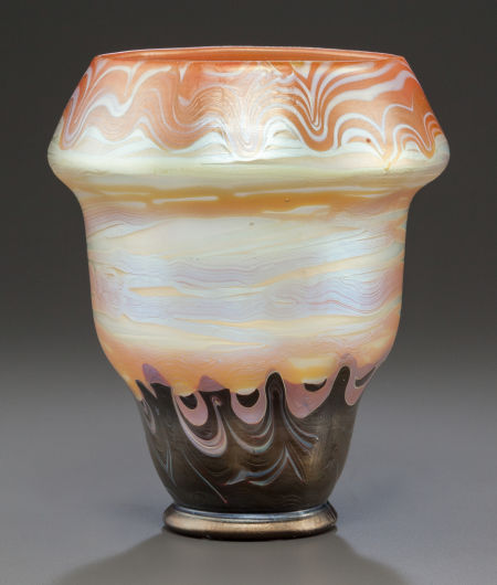 Fine Loetz black bottom vase, Heritage lot #89172