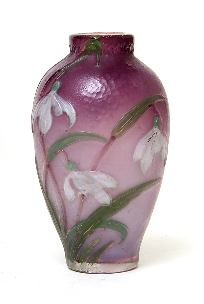 This internally decorated Burgun & Schverer mini vase is a recent purchase