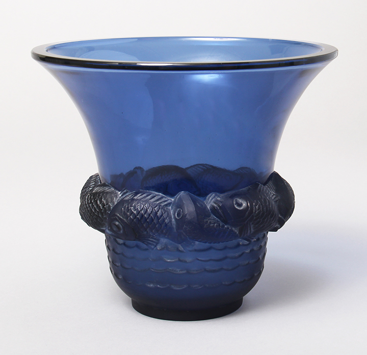 This rare R. Lalique blue Piriac vase is a recent purchase