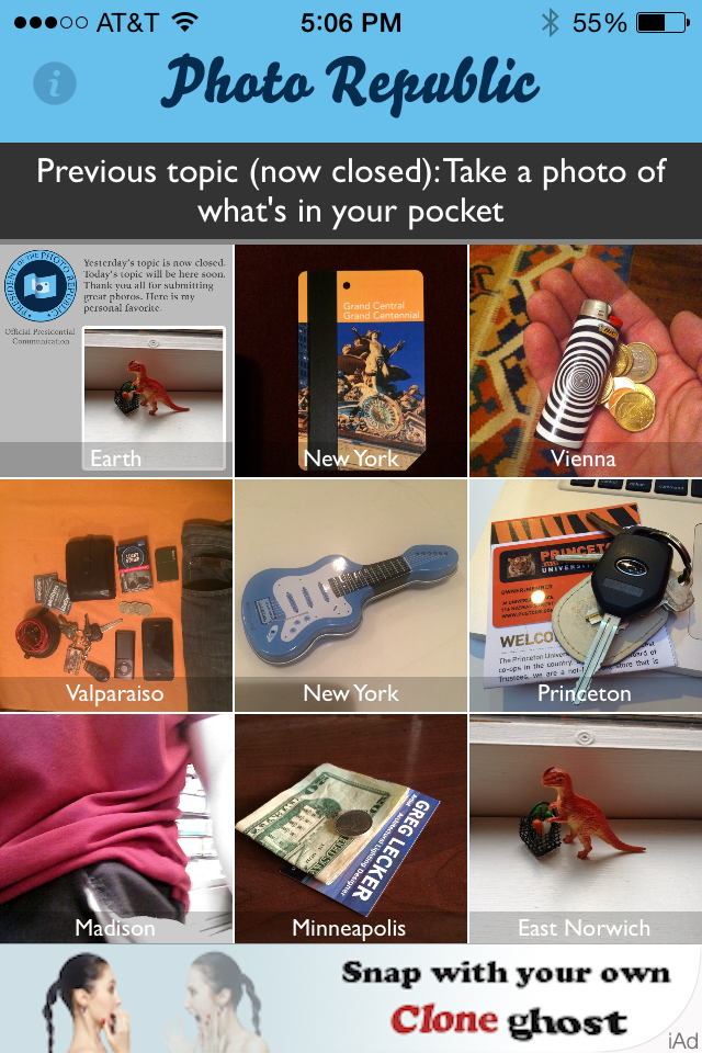 Take a photo of what's in your pocket