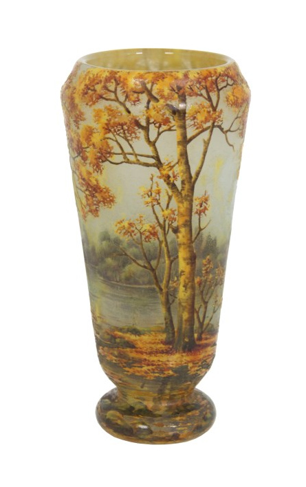 Daum Fall scenic vase, Fontaine lot #1