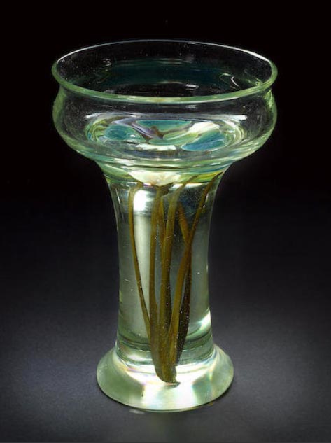 Tiffany Favrile Aquamarine vase, Bonham's lot #18