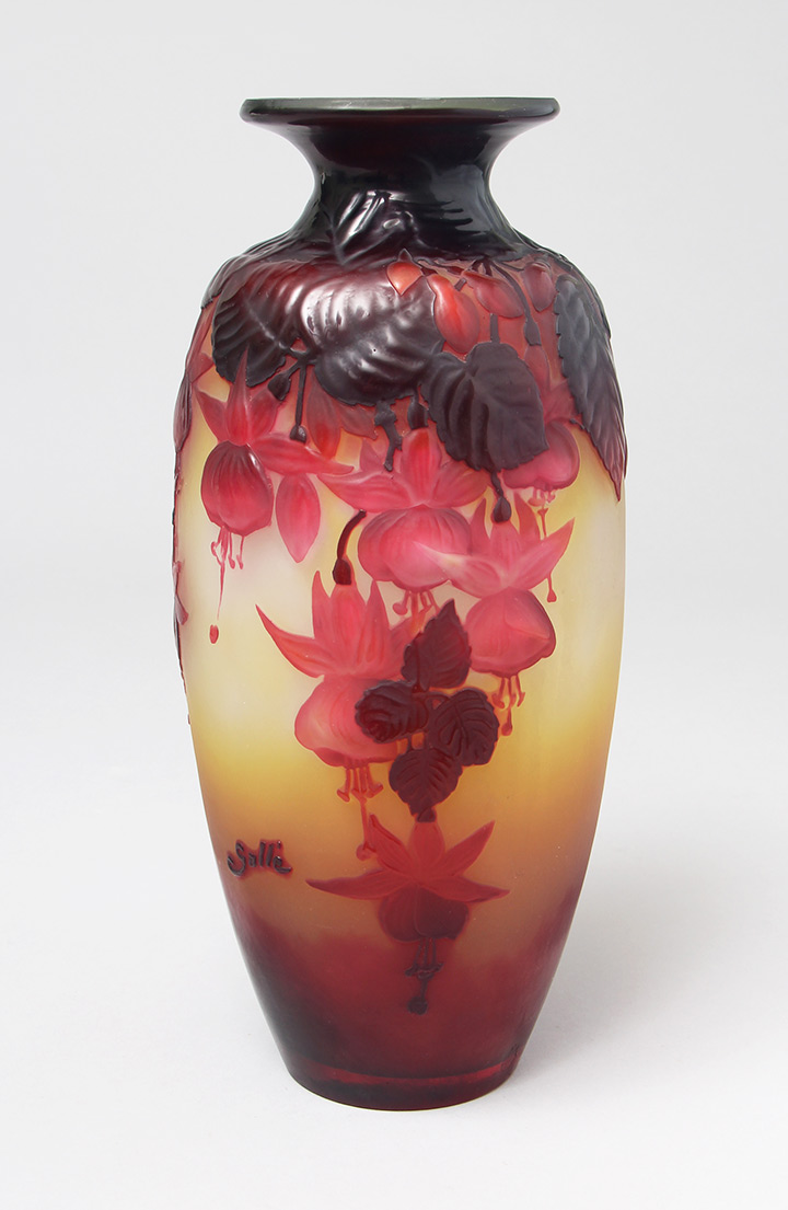 This is 1 of 9 Gallé blownout vases we'll have at the show