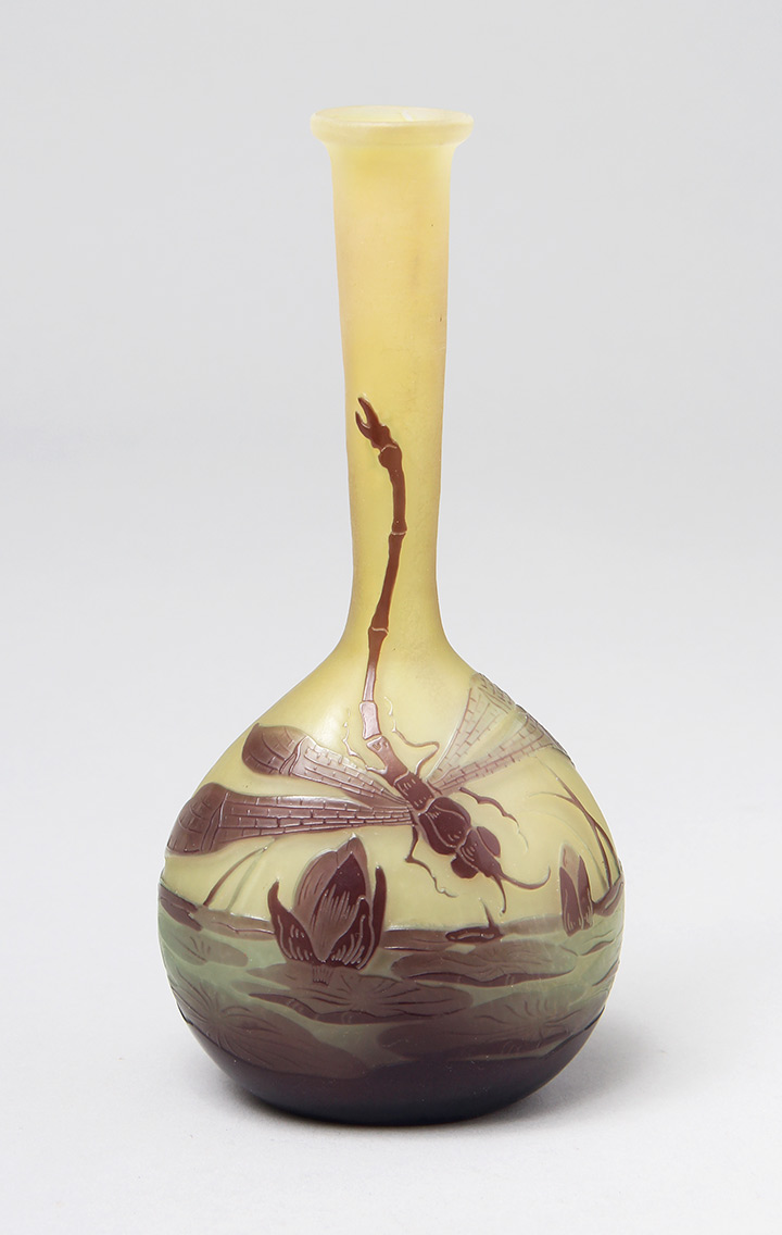 We sold this lovely Gallé dragonfly banjo vase at the show