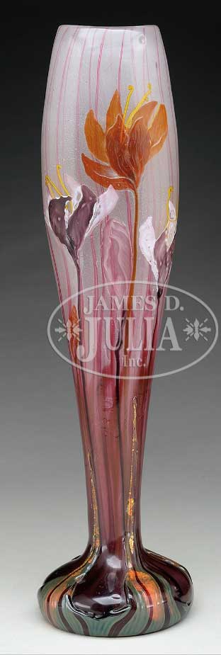 Gallé marquetry vase, Julia lot #1058
