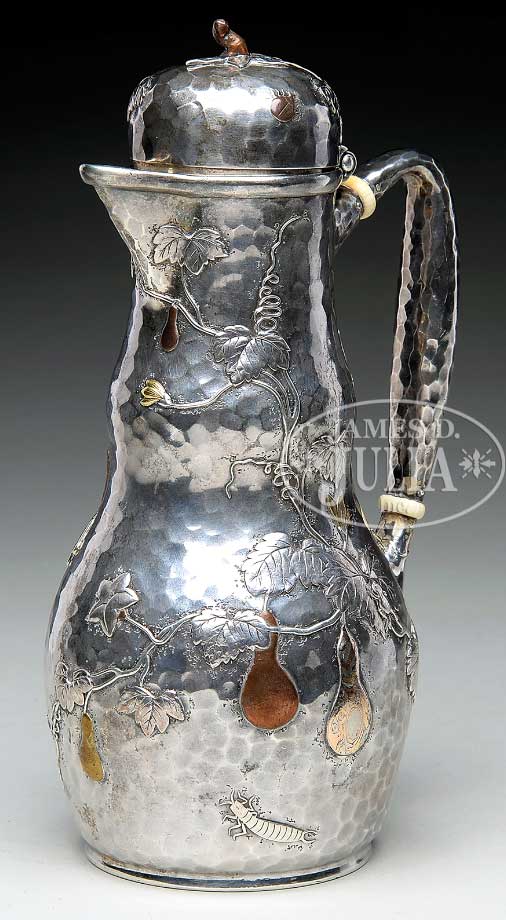 Tiffany & Co. mixed metal chocolate pot, Julia lot #1409